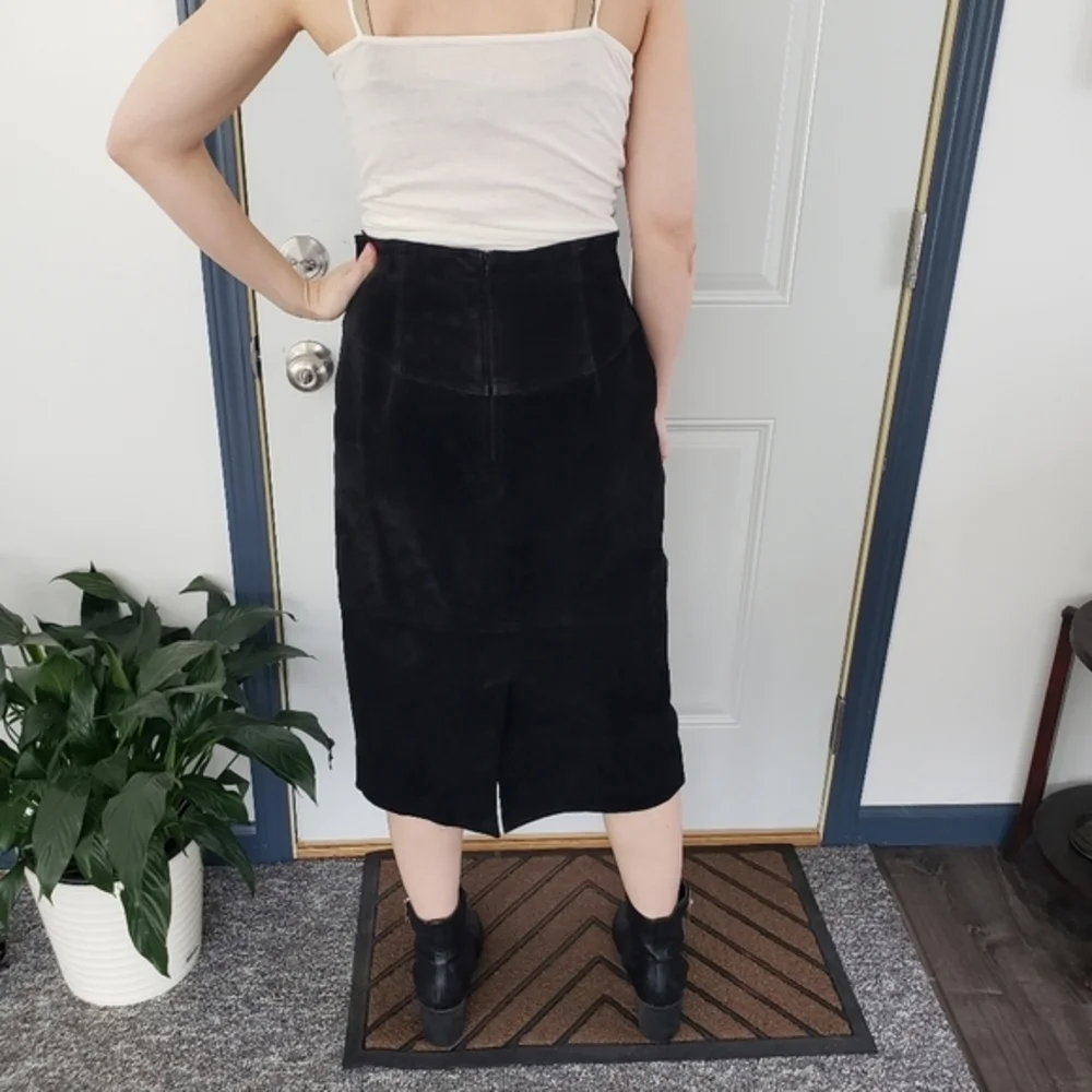 Vintage 90s Wilson's Leather‎ Suede Skirt